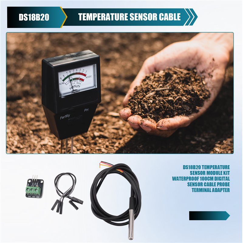 Ds18B20 - [A93Z!】 DS18B20 Temperatuursensormodule, waterdicht, 100 cm