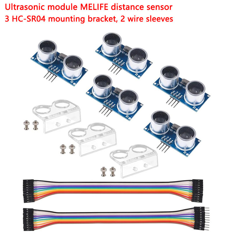 Ultrasonic Sensor Hc-Sr04 - 5 ultrasone modules, MELIFE afstandssensor, 3