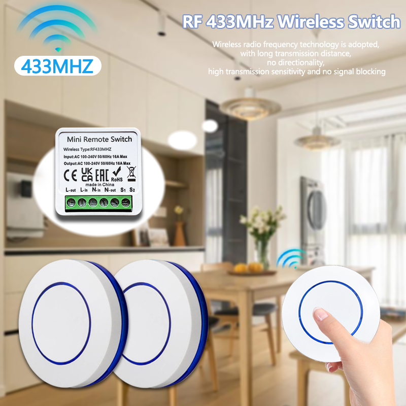 Ir Remote Module - 433HMz Draadloze Lichtschakelaar 10A Relais Ontvanger