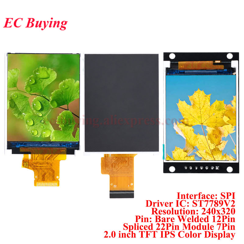 Tft Display 2.4 - 2.0 inch TFT IPS kleuren LCD-displaymodule