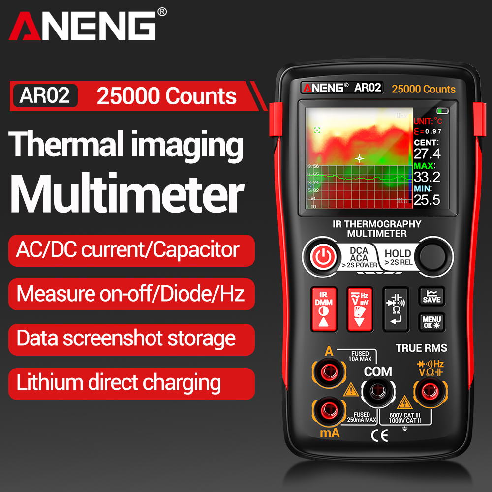 Tft Display 2.4 - ANENG Thermische beeldvormingsmultimeter 240×240 IR-resolutie 96×96