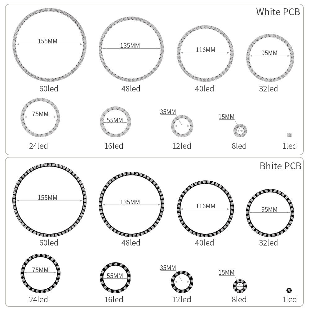 WS2812B RGBIC LED-ring Individ - Neopixel recensie en prijs