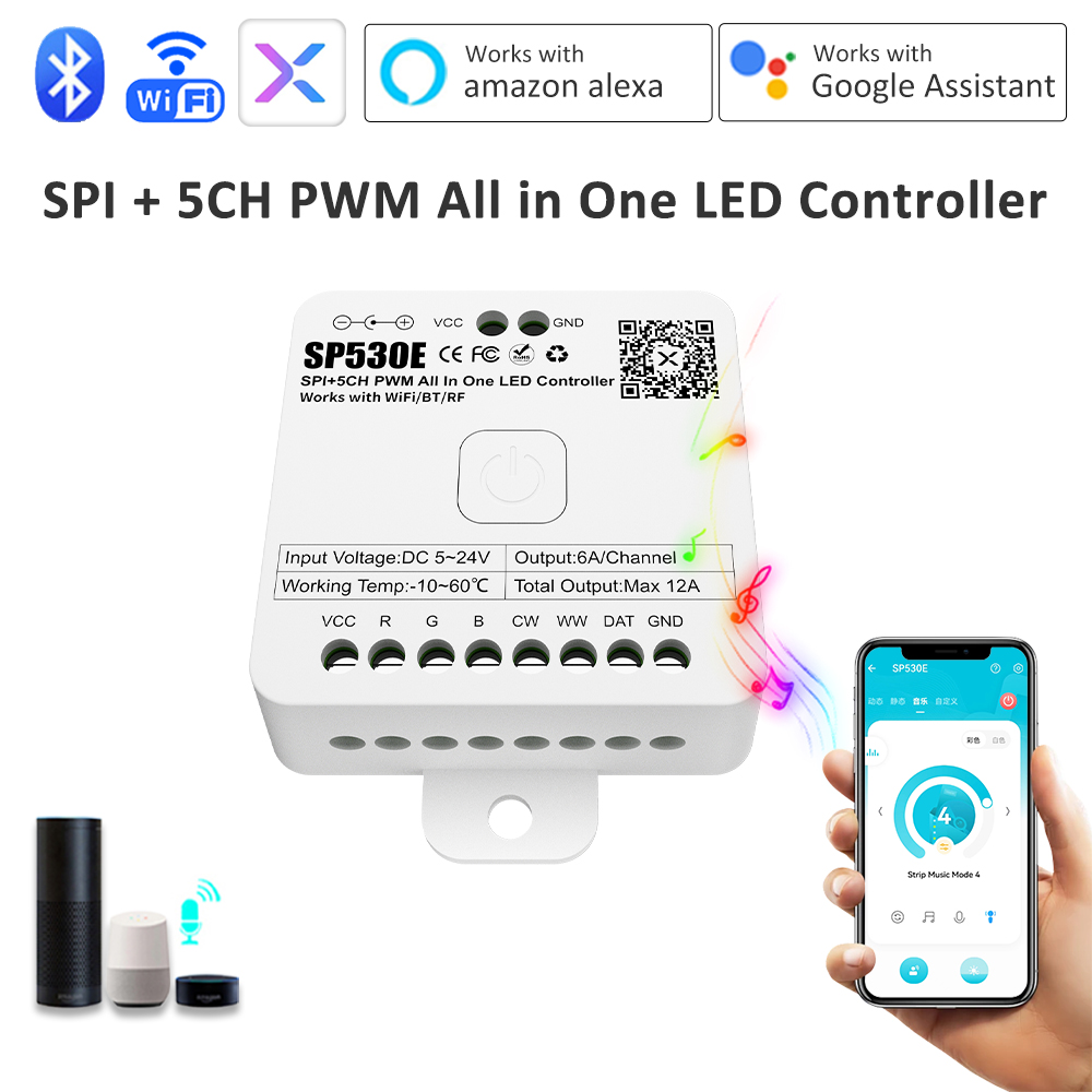 SP530E All-in-one LED-controll - Ws2812B Strip 5V recensie en prijs